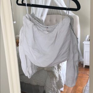 Free people off the shoulder long sleeve crop top